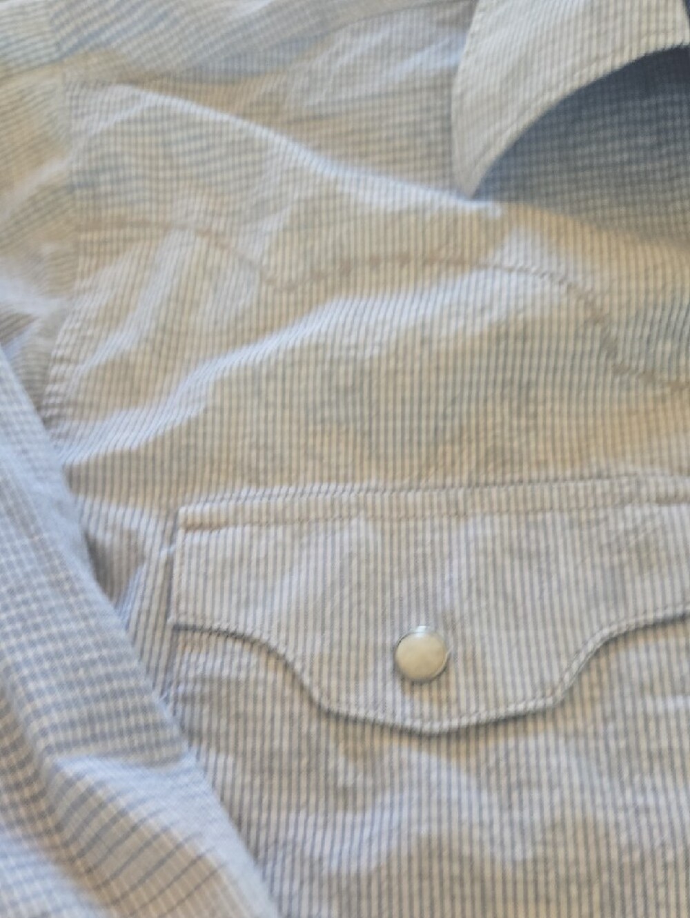 Wrangler Light Blue Check Button-Down Shirt with Dark Blue Accents - Picture 9 of 15